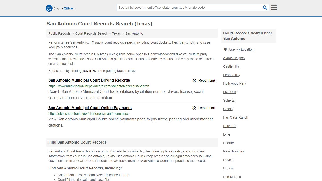 San Antonio Court Records Search (Texas) - County Office