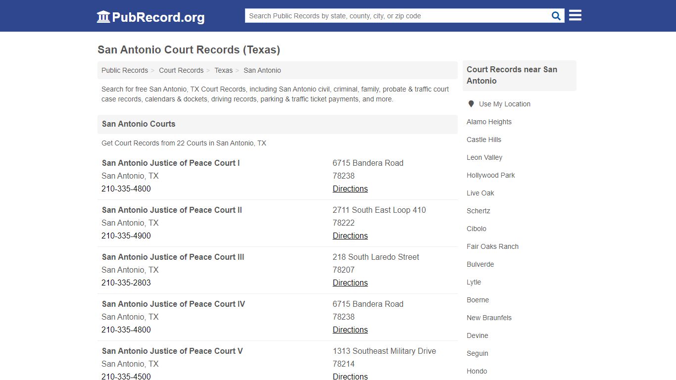 Free San Antonio Court Records (Texas Court Records) - PubRecord.org